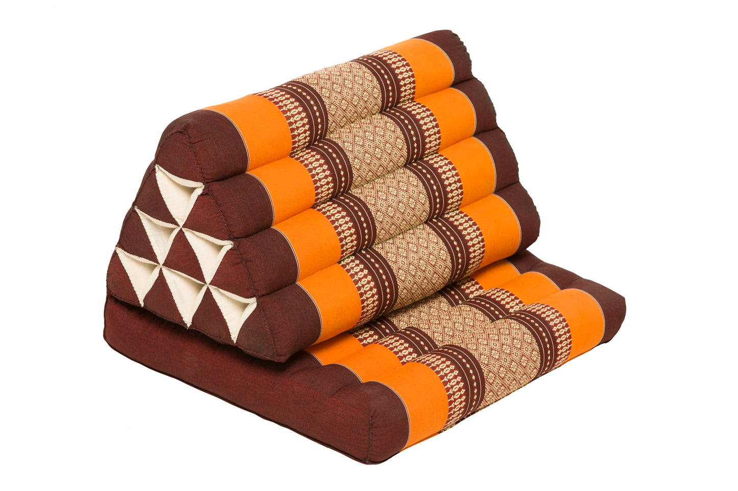 1-fach faltbares Dreieckskissen 78x50 cm (braun & orange)