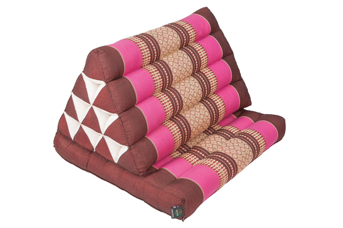 1-fach faltbares Dreieckskissen 78x50 cm (burgunder & pink)