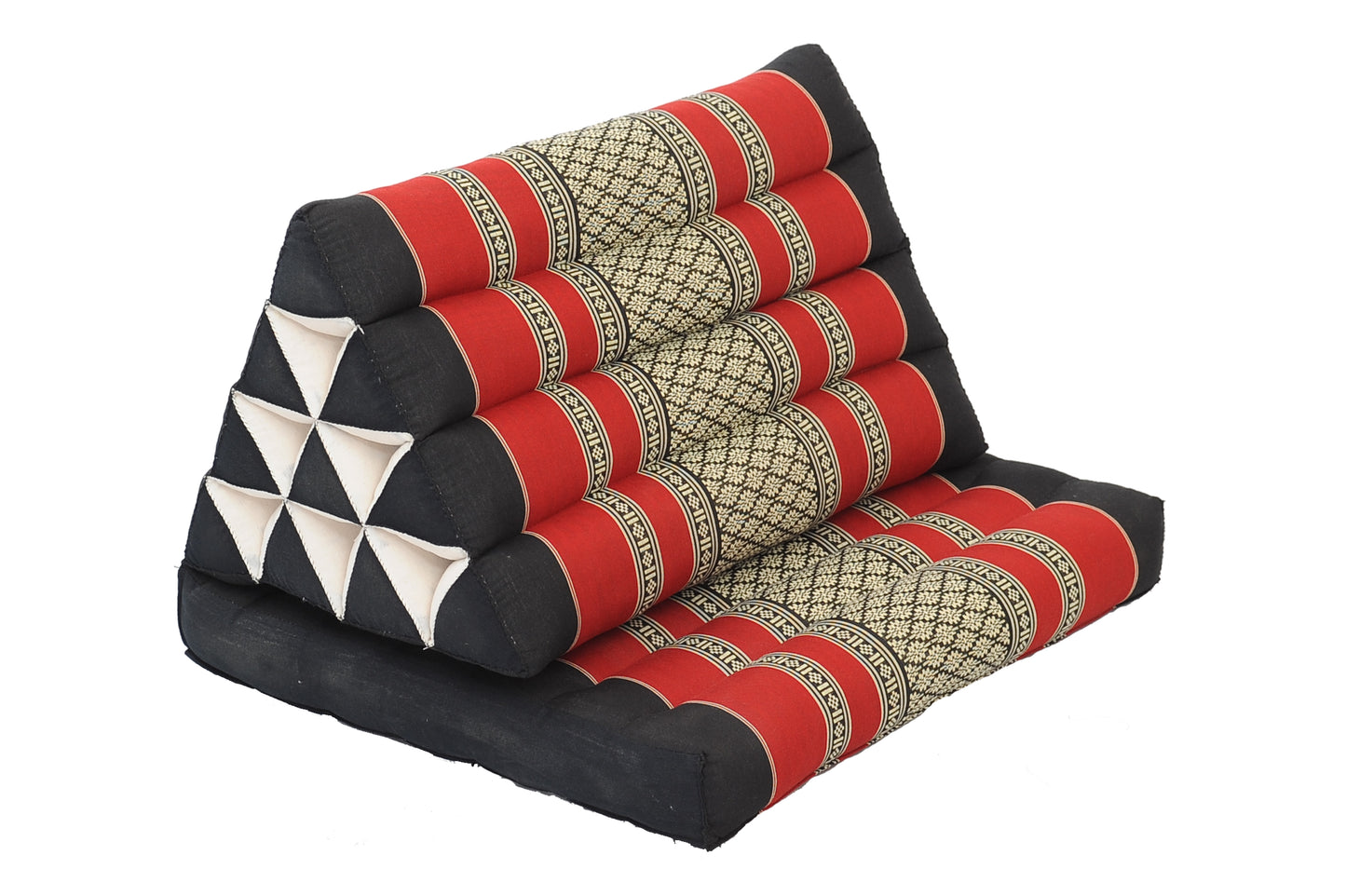 1-fach faltbares Dreieckskissen 78x50 cm (schwarz & rot)