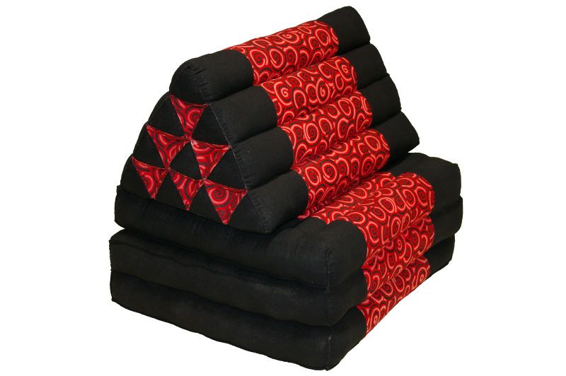 Design Thaimatte mit Dreieckskissen 170x50 cm (rot)