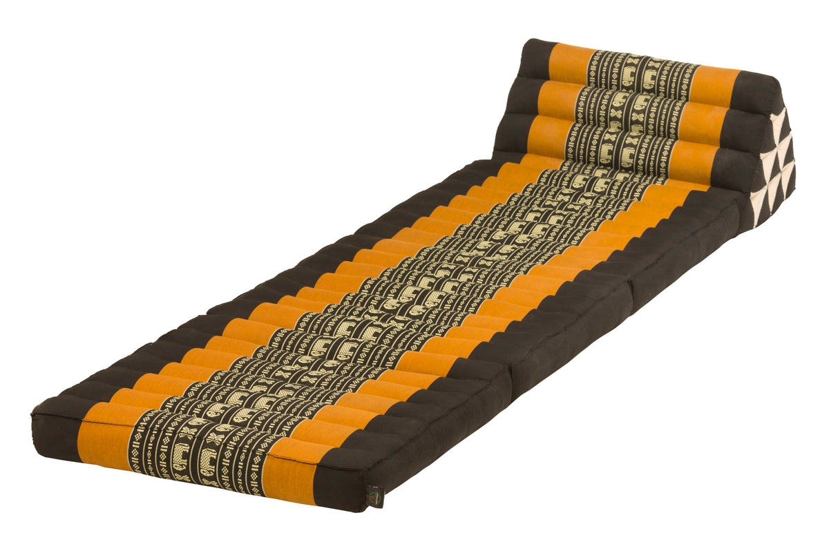 Thaikissen Dreieckskissen Kapok orange Elefantenmuster 170x50