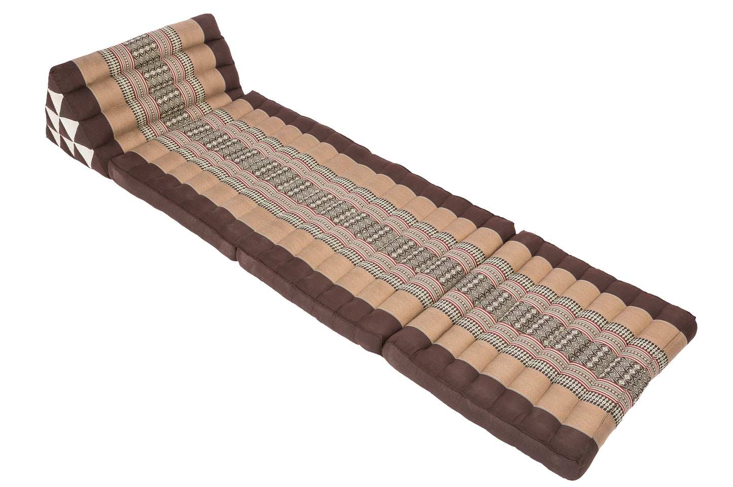 Klassische Thaimatte mit Dreieckskissen 170x50 cm (erdtöne)