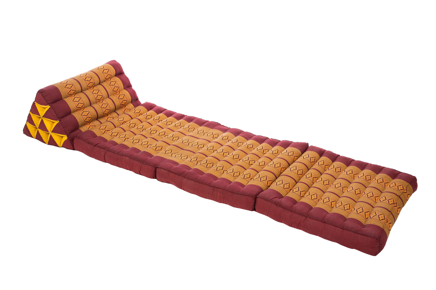 Klassische Thaimatte mit Dreieckskissen 170x50 cm (orientrot)
