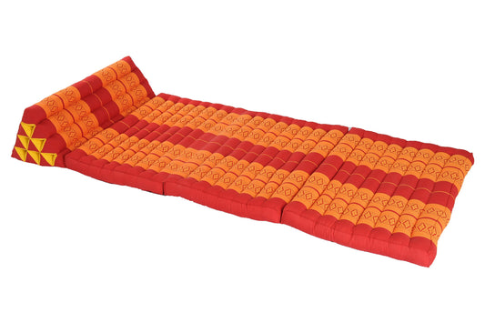 Thaikissen Dreiecksmatte XXXL 195x80 cm (rot & orange)