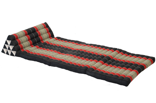 Thaikissen Dreiecksmatte XXXL 195x80 cm (schwarz & rot)