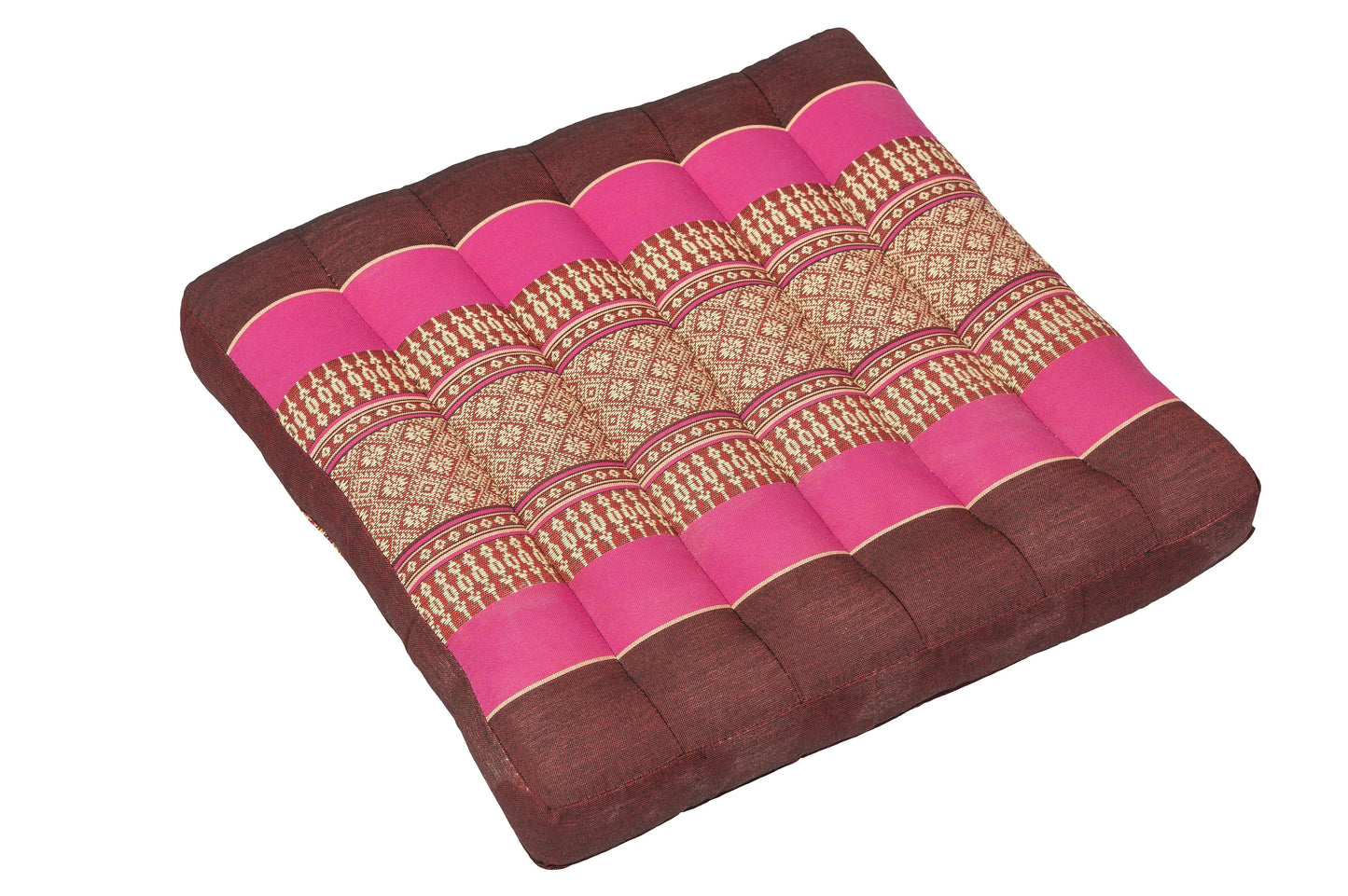 Thai-Sitzkissen 37x37x5 cm (burgunder & pink)