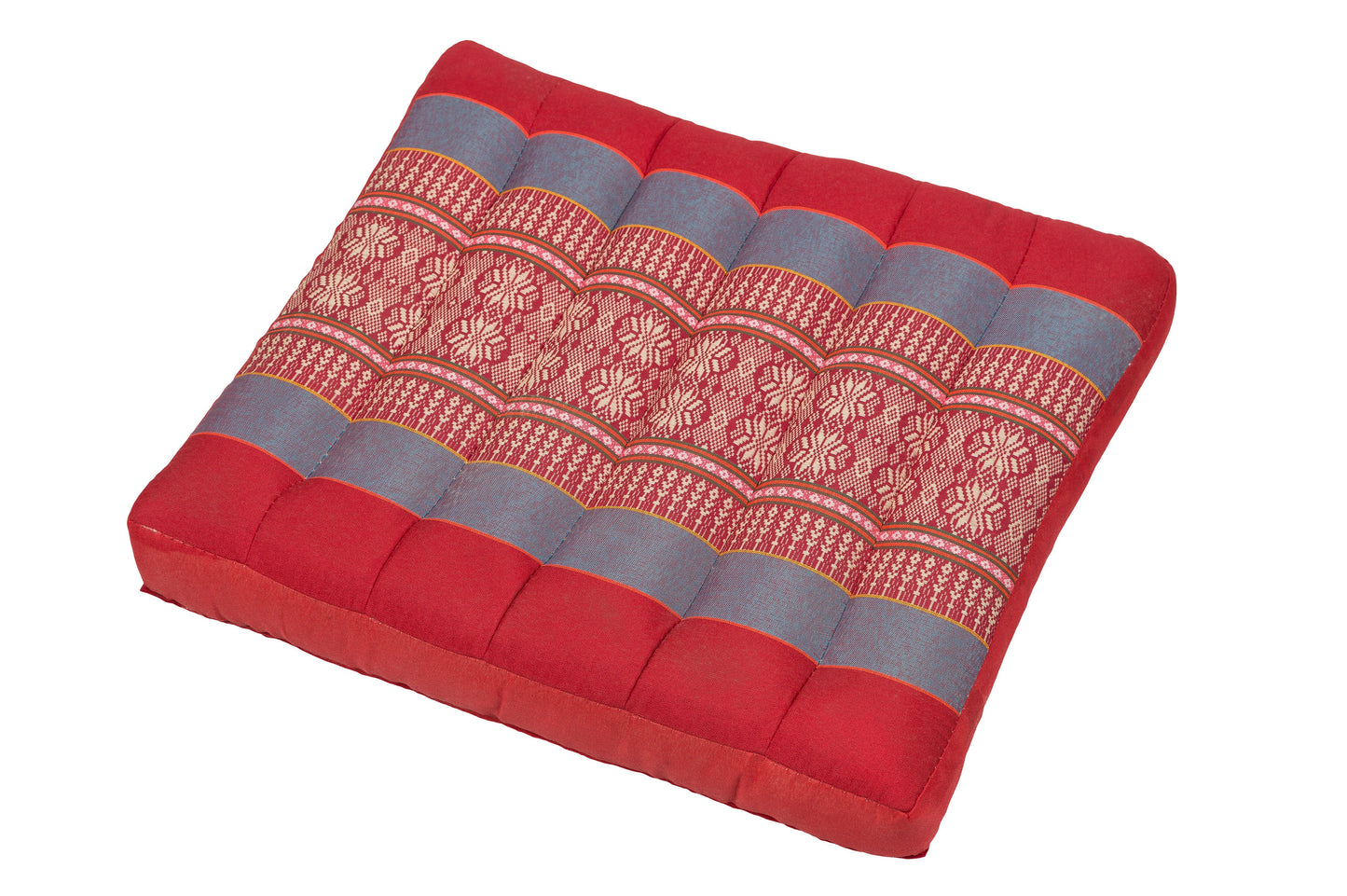 Thai-Sitzkissen 37x35x4 cm (rot-bunt)