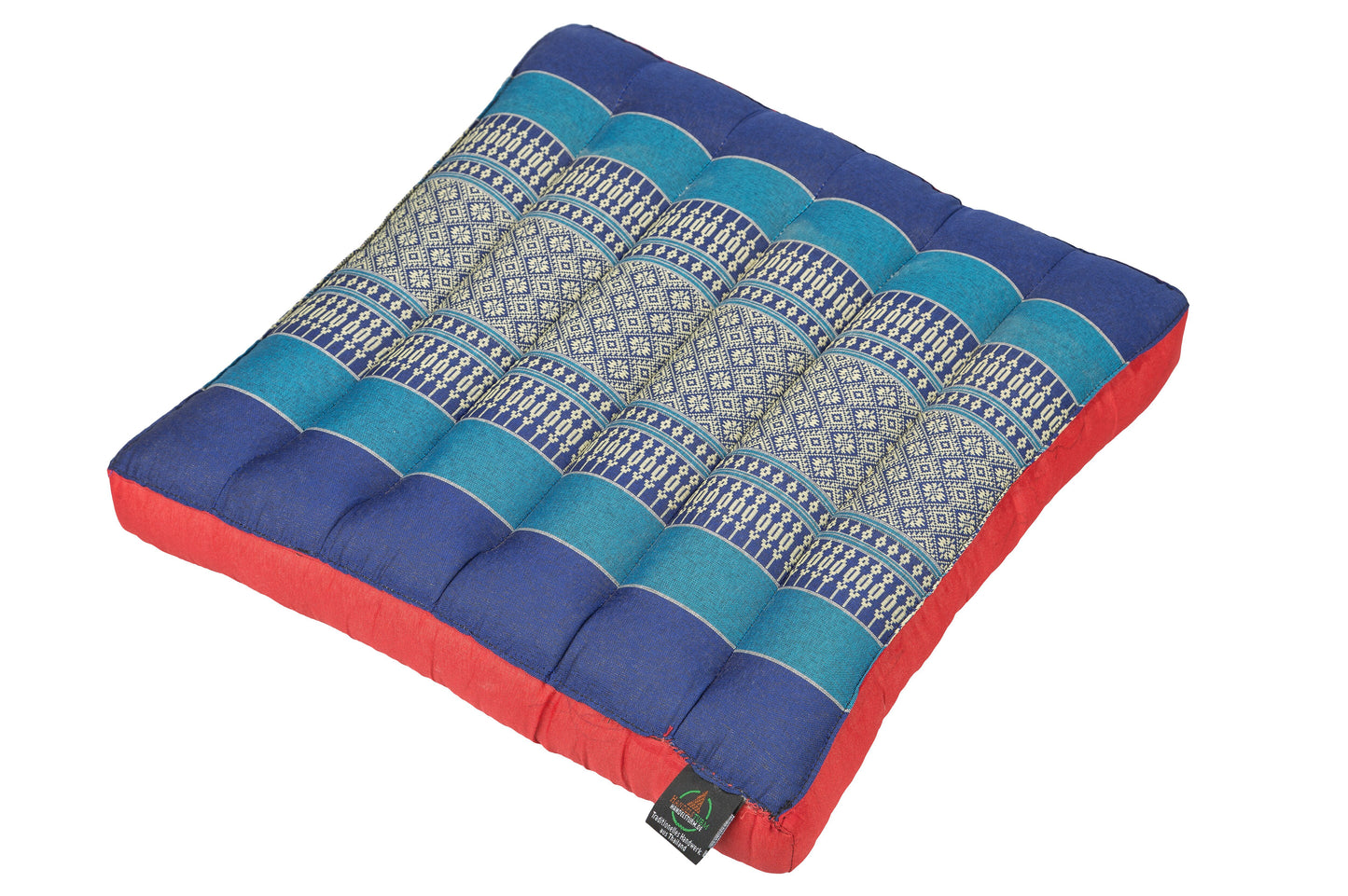 Thai-Sitzkissen 37x35x5 cm (blau-rot)