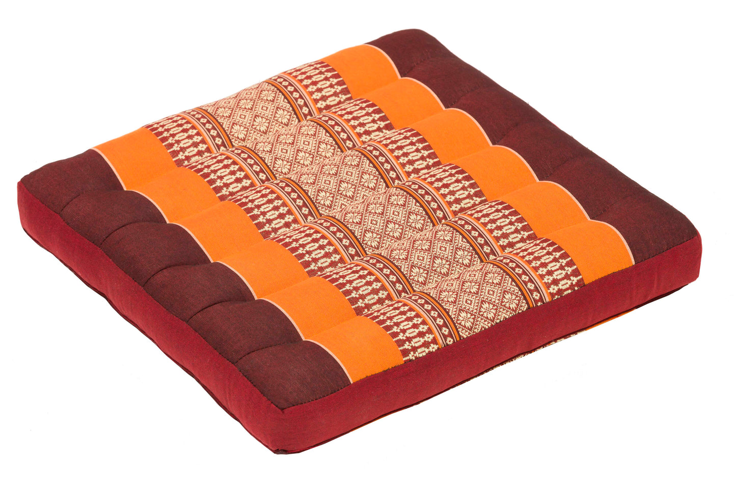 Großes Thai-Sitzkissen 50x50 cm (braun & orange)