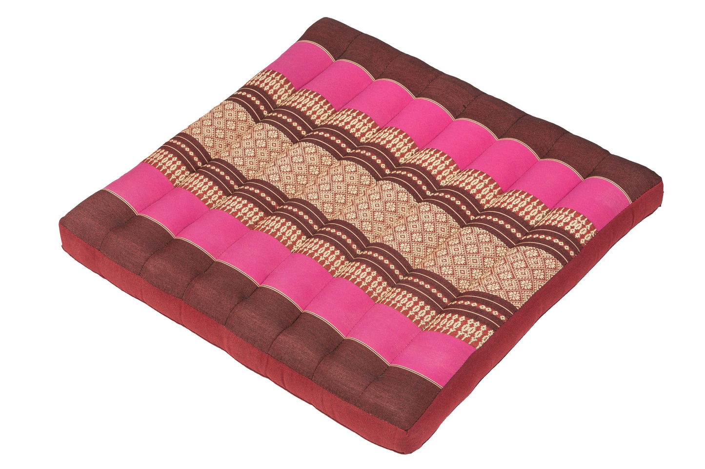 Großes Thai-Sitzkissen 50x50 cm (burgunder & pink)