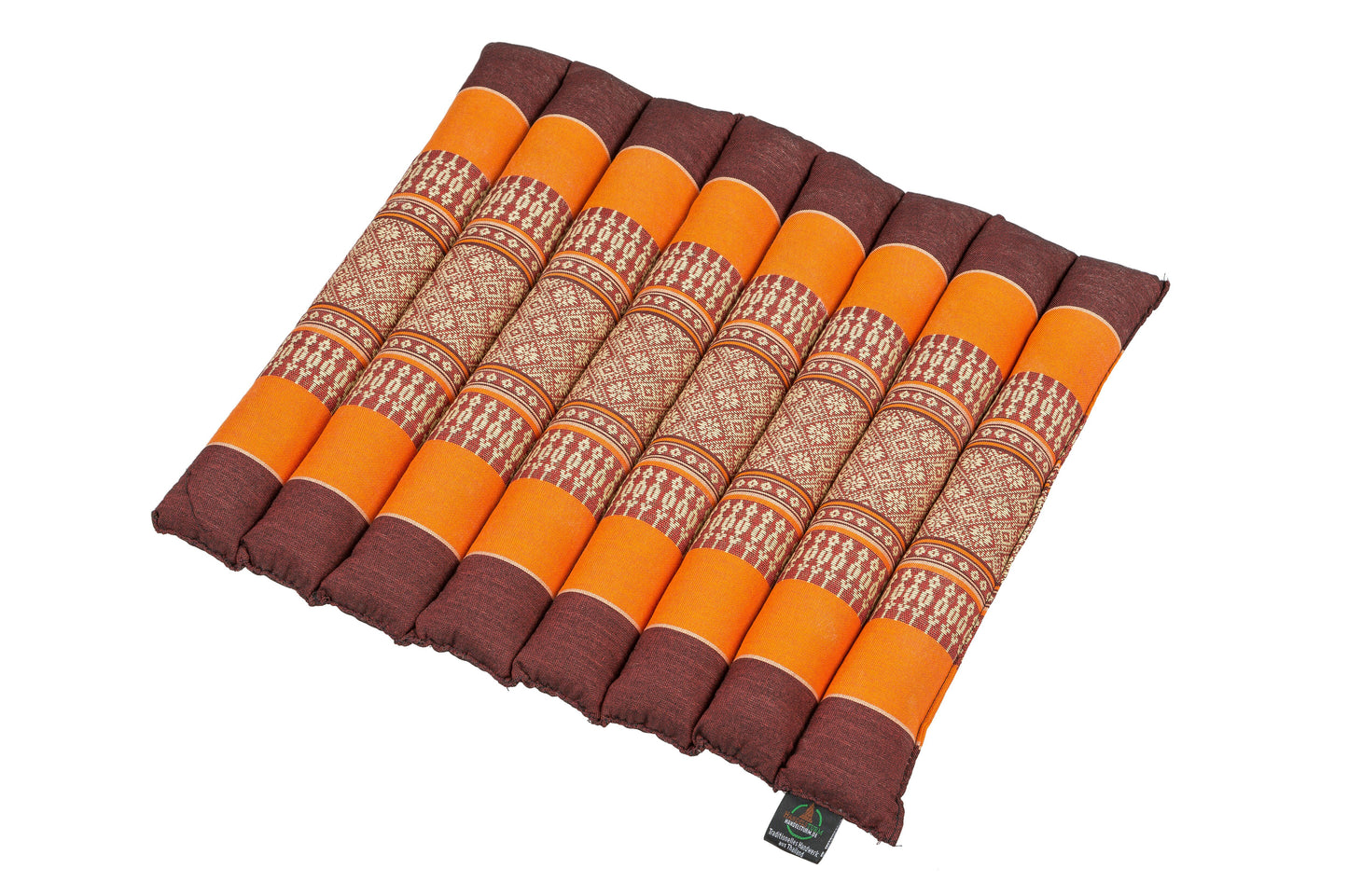 Thai-Sitzkissen rollbar 40x38x4 cm (braun & orange)