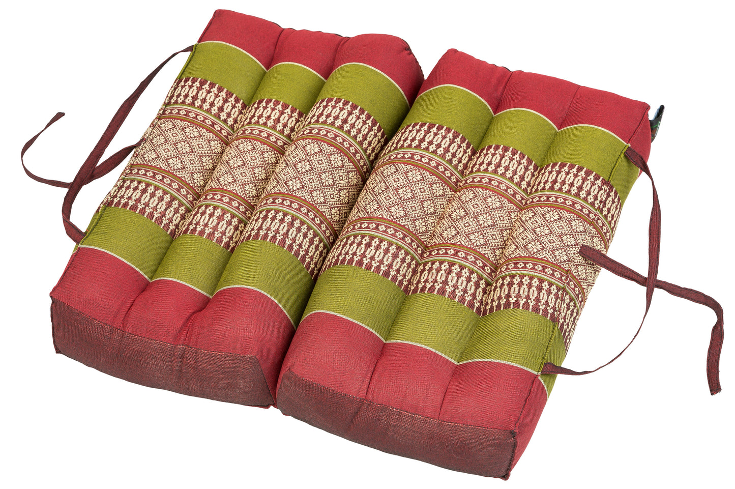 Faltbares Sitzkissen 40x40x7 cm - grun-rot | Tragbar & Kompakt