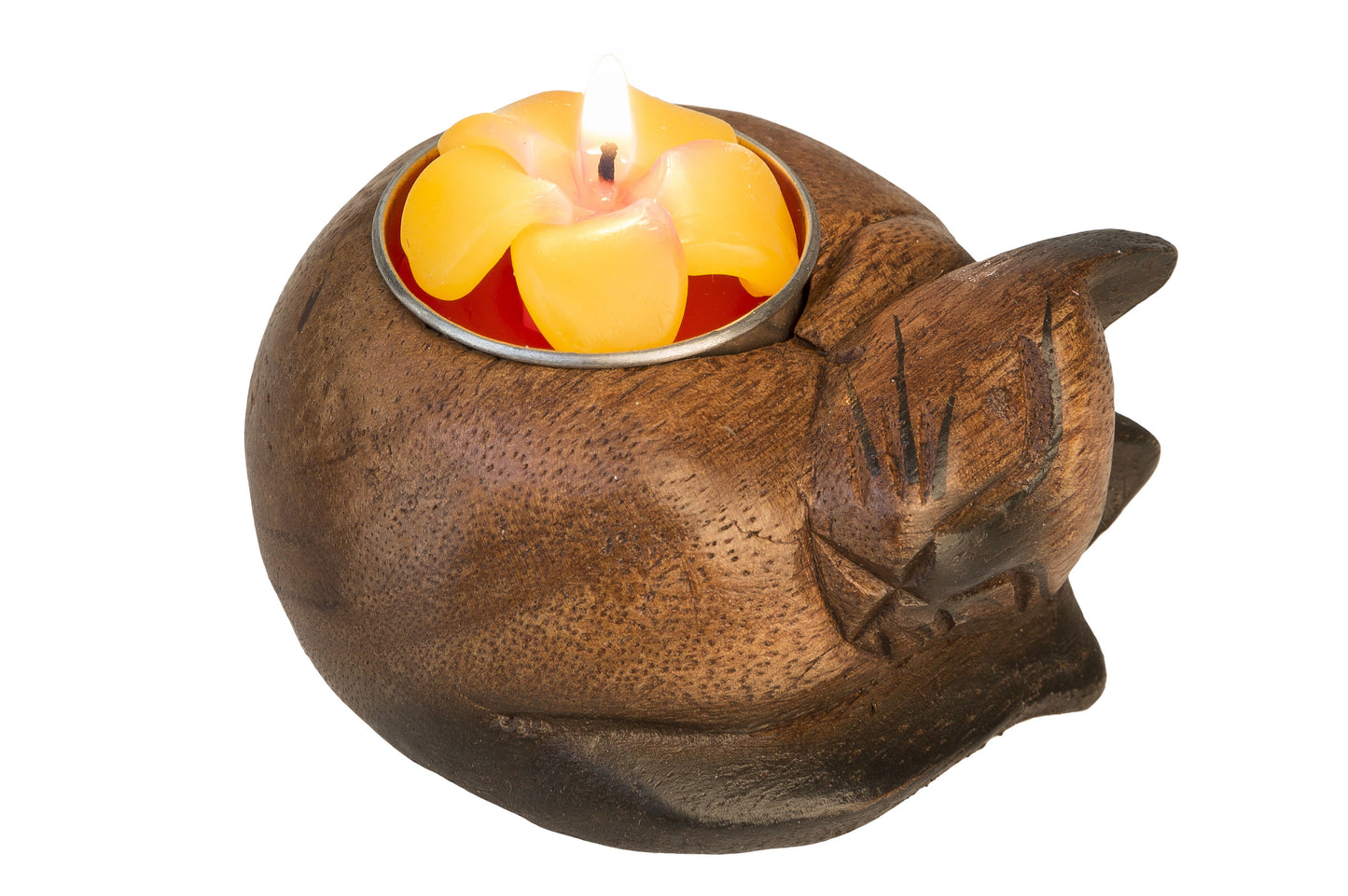 Kerzenständer Katze (Holz, inkl. Kerze)