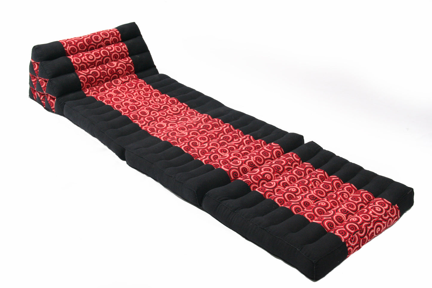 Design Thaimatte mit Dreieckskissen 170x50 cm (rot)