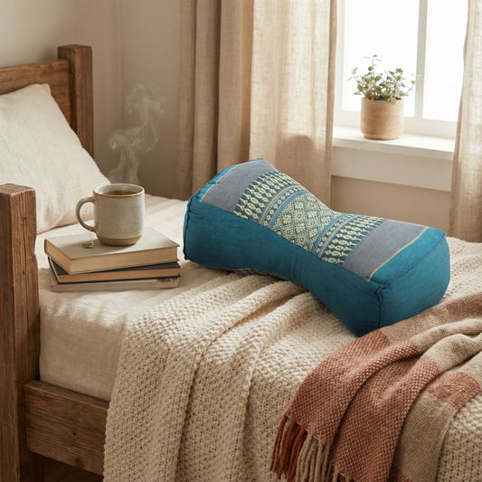 Thai-Nackenkissen 30x15x10 cm (blautöne)