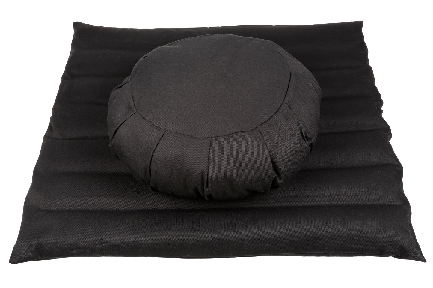 Meditationsset mit Füllung aus Buchweizenspelz (schwarz)