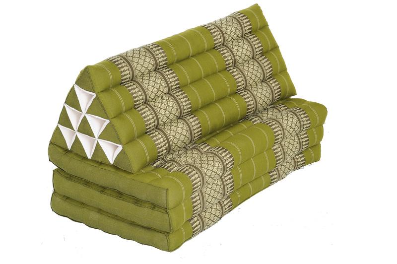 Thaikissen Set: riesige Dreiecksmatte + 2 Meditationskissen