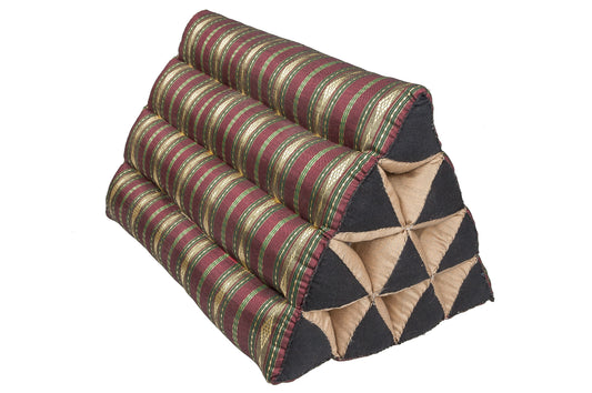 Thaikissen Dreieck 50x30x25 cm (Silklook Stripes gold-rot)