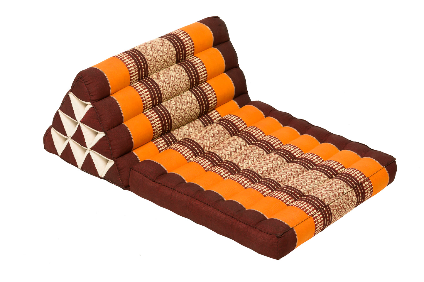 1-fach faltbares Dreieckskissen 78x50 cm (braun & orange)