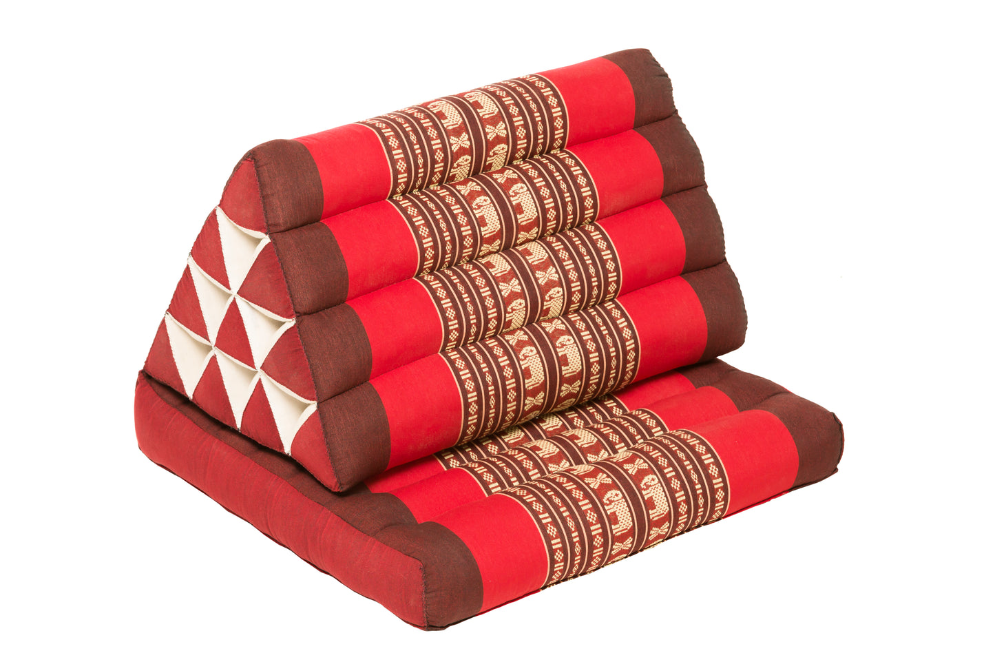 1-fach faltbares Dreieckskissen 78x50 cm (Elefanten rot)