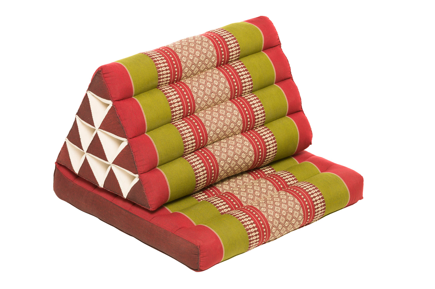1-fach faltbares Dreieckskissen 78x50 cm (grün & rot)