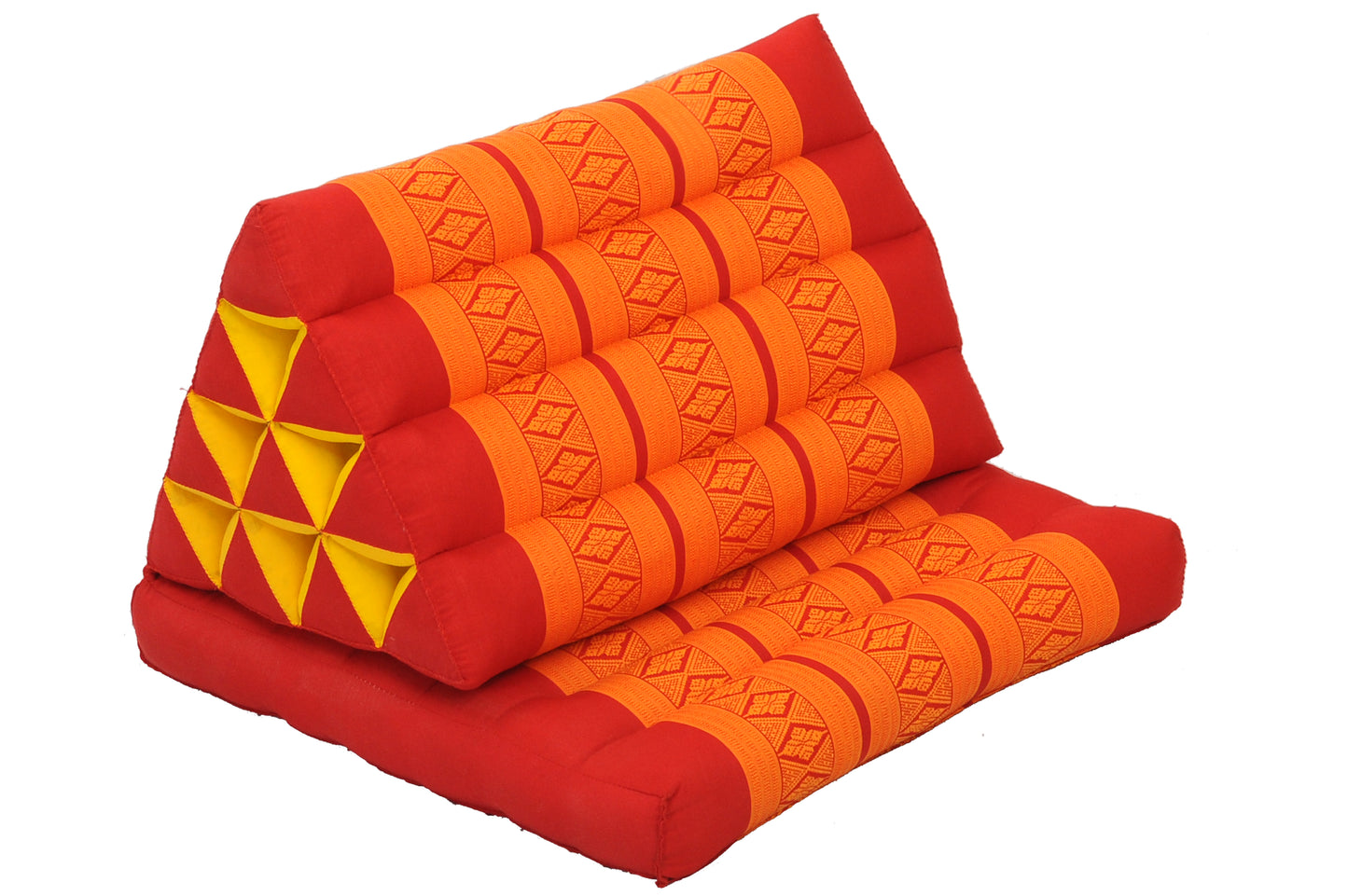 1-fach faltbares Dreieckskissen 78x50 cm (rot & orange)