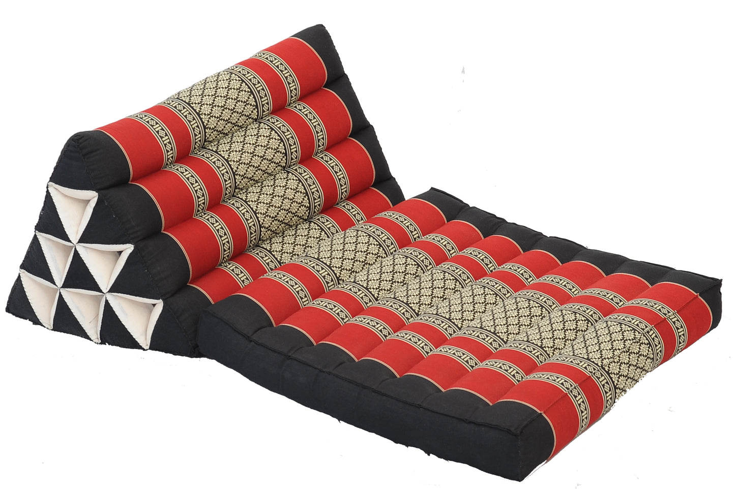 1-fach faltbares Dreieckskissen 78x50 cm (schwarz & rot)