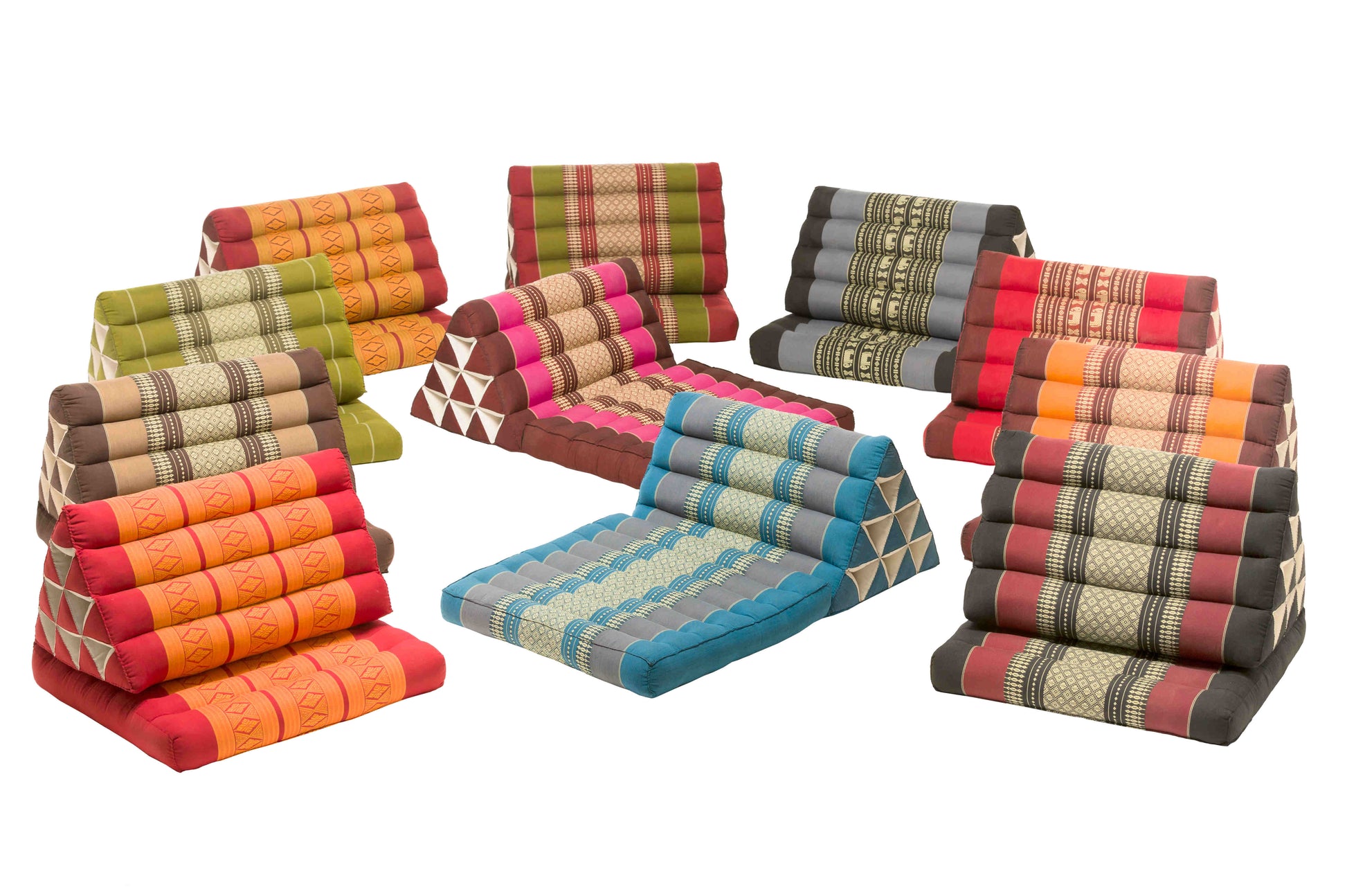 1-fach faltbares Dreieckskissen 78x50 cm verschiedene Farben