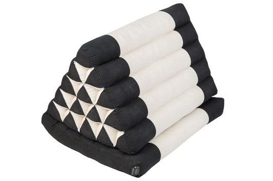 Jumbo 1-fold-Thaikissen 80x50 cm (schwarz-naturweiß)