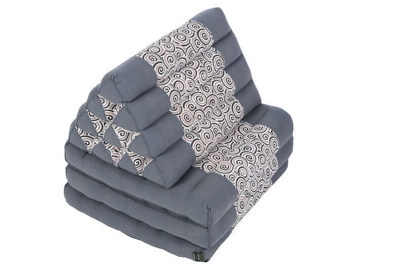 Design Thaimatte mit Dreieckskissen 170x50 cm (schwarz-grau)