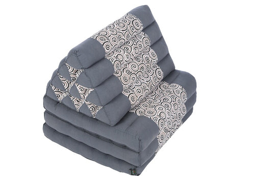 Design Thaimatte mit Dreieckskissen 170x50 cm (schwarz-grau)