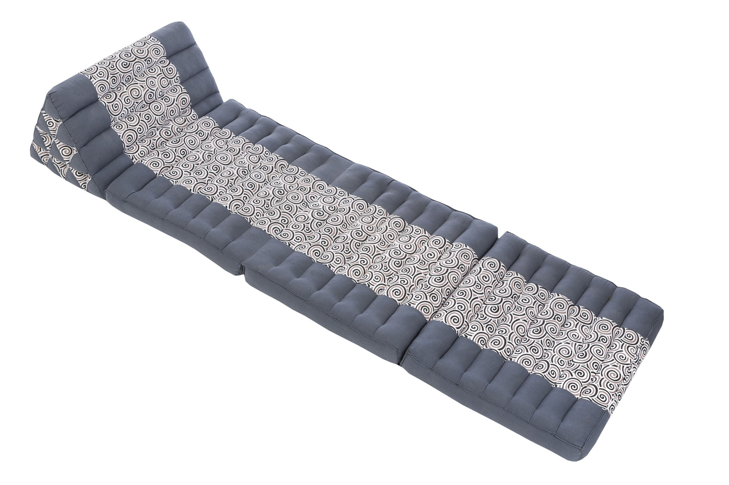 Design Thaimatte mit Dreieckskissen 170x50 cm (schwarz-grau)