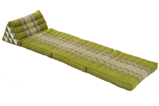 Klassische Thaimatte mit Dreieckskissen 170x50 cm (bambusgrün)