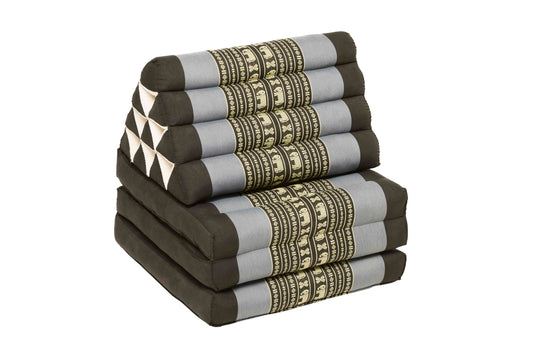 Klassische Thaimatte mit Dreieckskissen 170x50 cm (Elefanten blau)