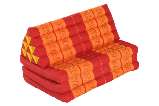Thaikissen Dreiecksmatte XXXL 195x80 cm (rot & orange)