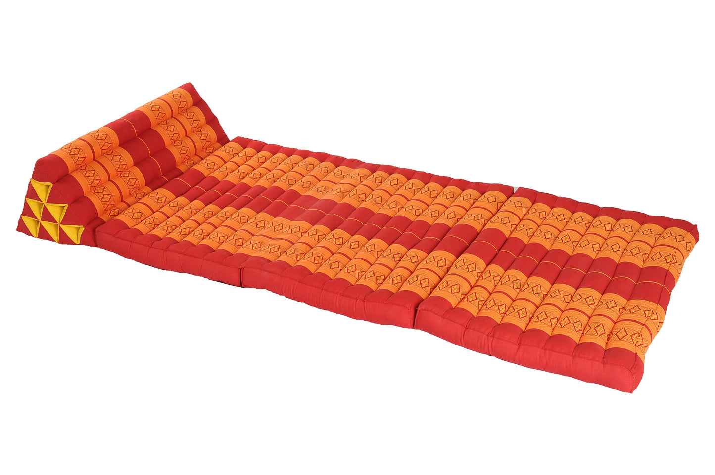 Thaikissen Dreiecksmatte XXXL 195x80 cm (rot & orange)