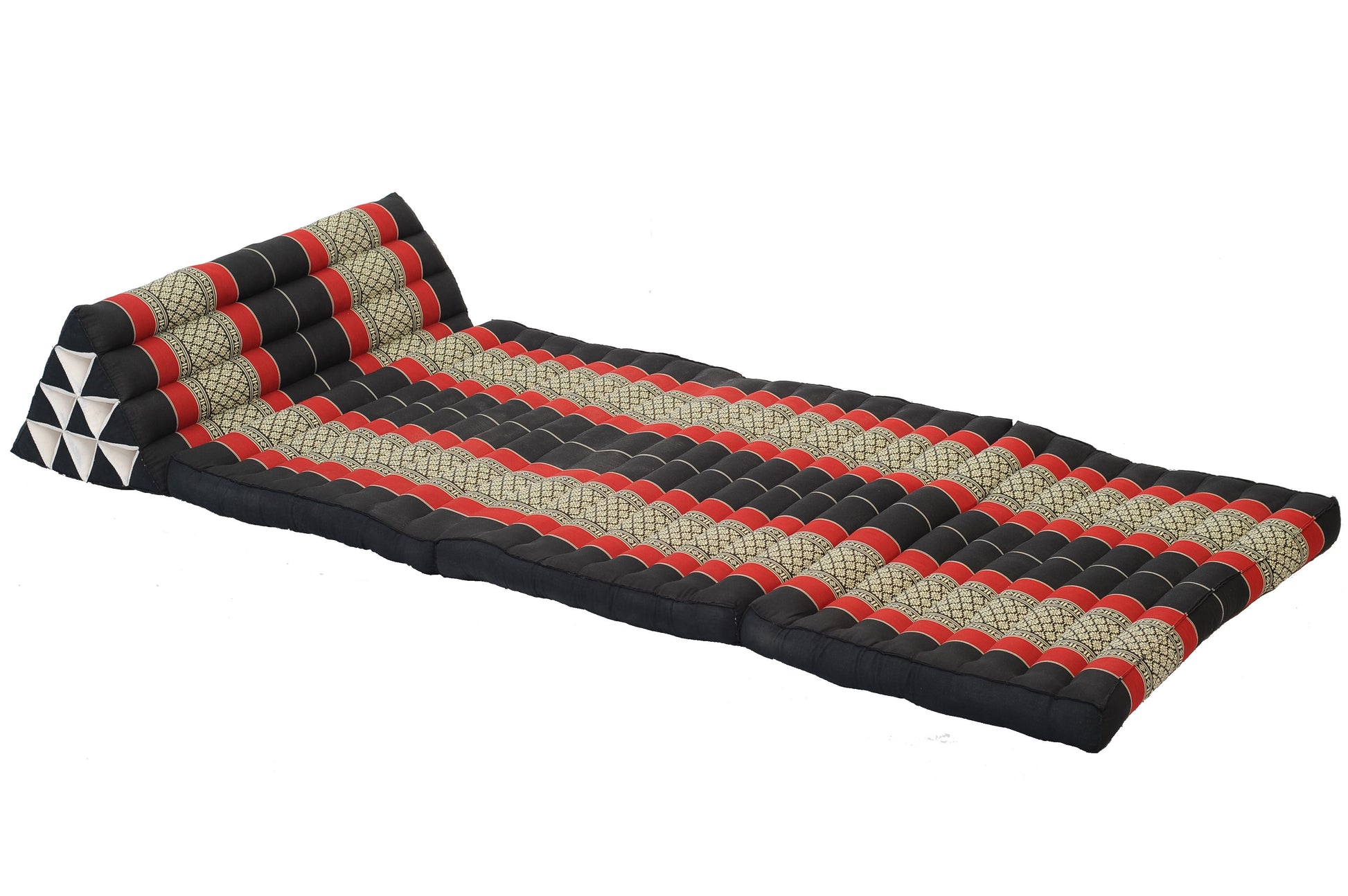 Thaikissen Dreiecksmatte XXXL 195x80 cm (schwarz & rot)