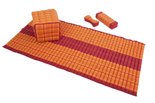 Set: 1x Rollmatte 200x100 + Würfel 40x40 + Kissenblock 50x15x10 + 1x Nackenkissen