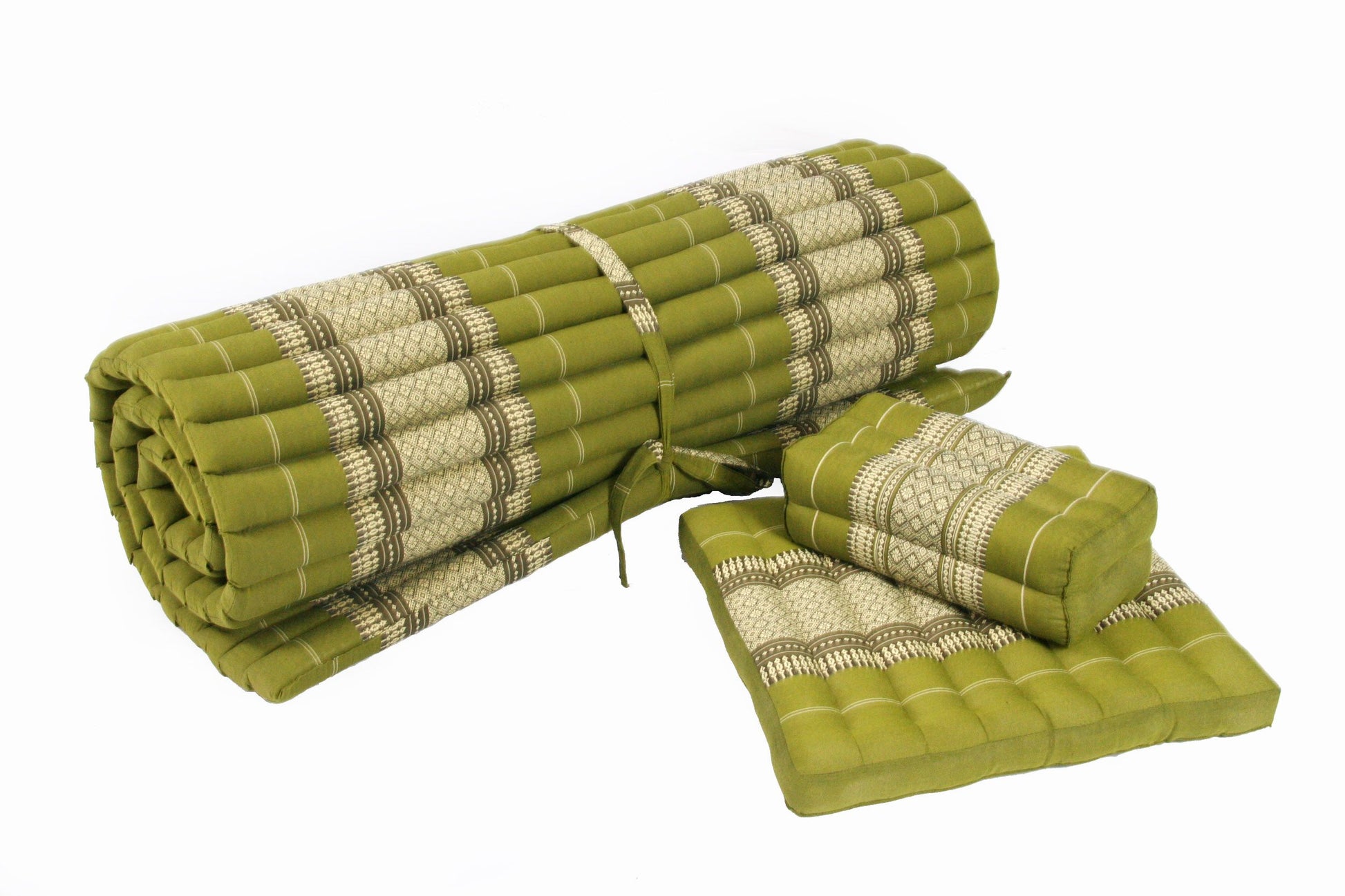 Yogaset: Matte 200x100 + Yogakissen + Sitzkissen (bambusgrün)