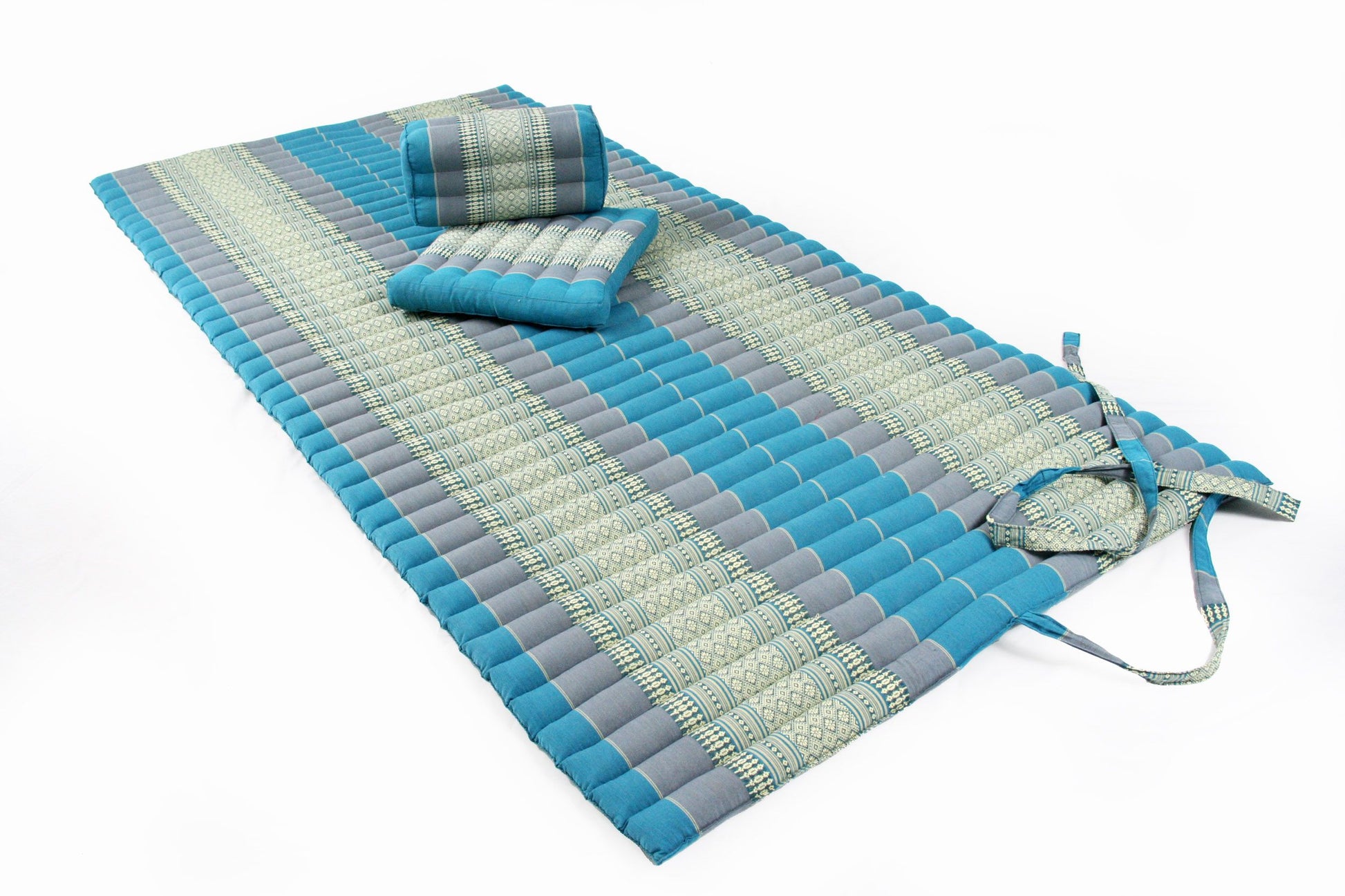 Yogaset: Matte 200x100 + Yogakissen + Sitzkissen (blau)