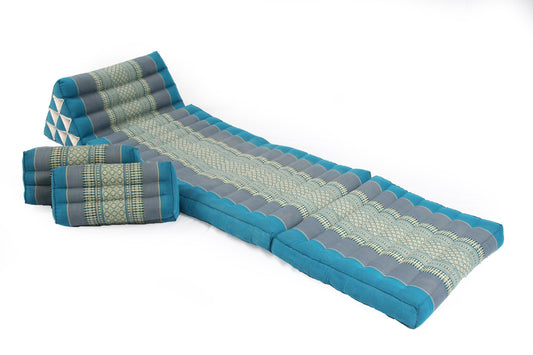 Set: Dreiecksmatte + 2 Meditationskissen mit Kapok Füllung