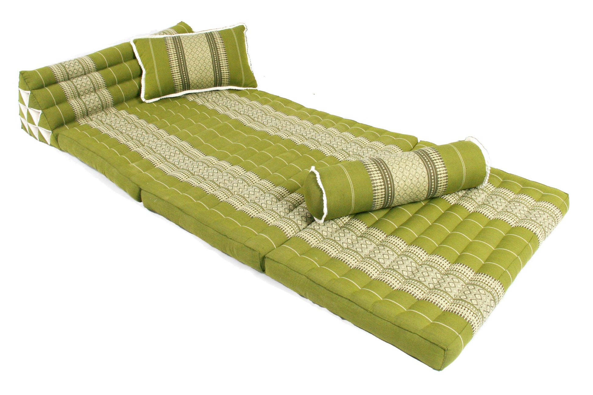 Thaikissen Set: XXL Dreiecksmatte + 2 passende Kissen