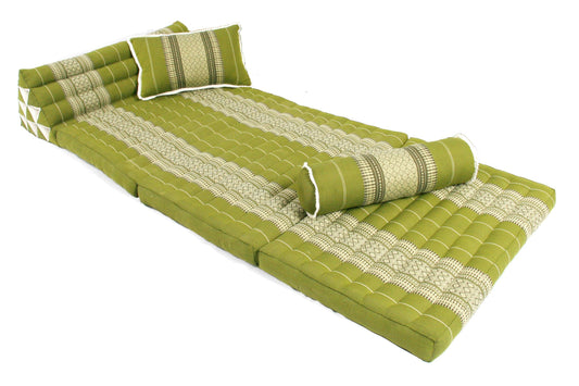 Thaikissen Set: XXL Dreiecksmatte + 2 passende Kissen