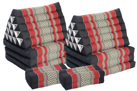 Doppelset: 2 Dreiecksmatten + 2 Blockkissen