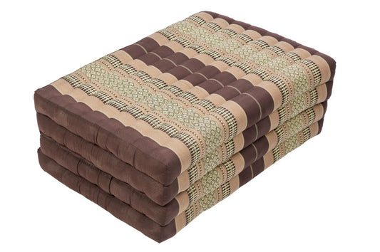 große 4-fach faltbare Kapokmatte 200x80 cm (erdtöne)