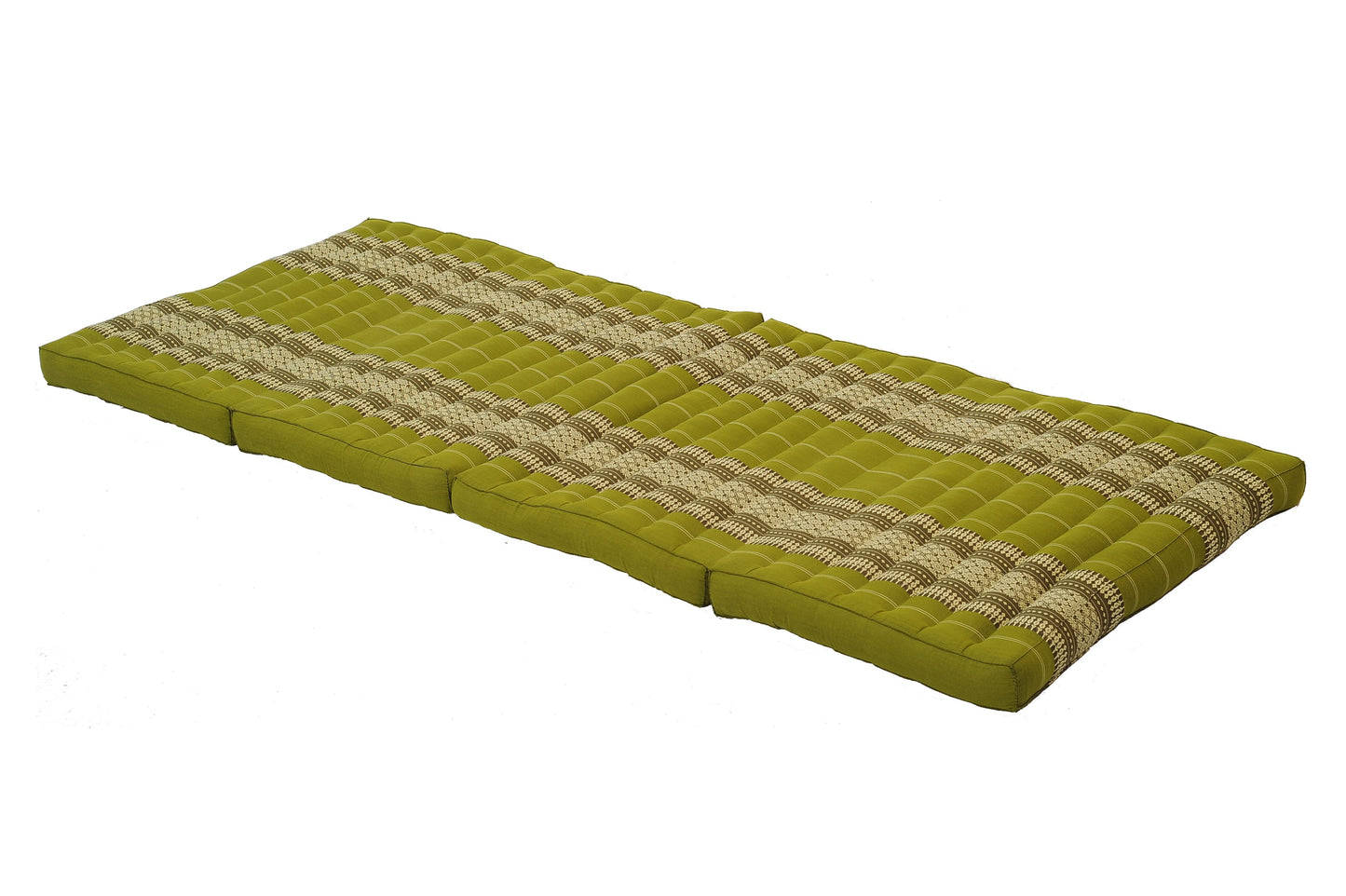 große 4-fach faltbare Kapokmatte 200x80 cm (bambusgrün)