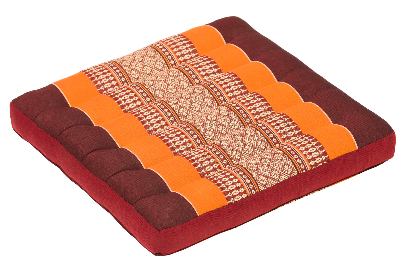 Thai-Sitzkissen 37x37x5 cm (braun & orange)