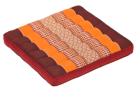 Thai-Sitzkissen 37x37x5 cm (braun & orange)
