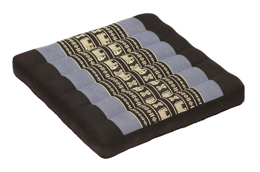 Thai-Sitzkissen 37x37x5 cm (Elefanten blau)