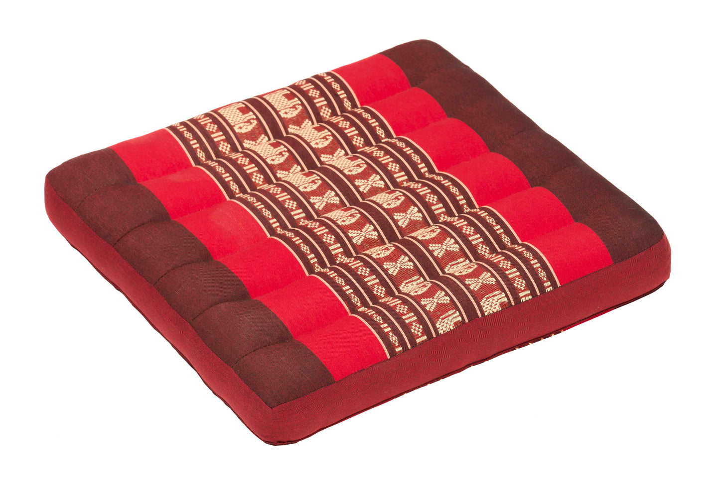Thai-Sitzkissen 37x37x5 cm (Elefanten rot)